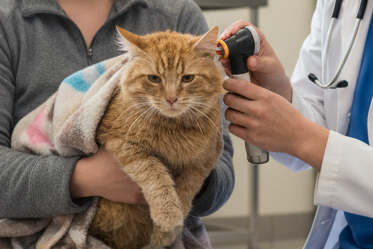 Firefly_Gemini Flash_Create an image of a vet caring for a stray cat 14474